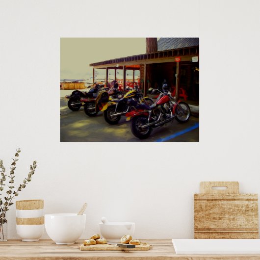 Bikes op de balk poster (Keuken)