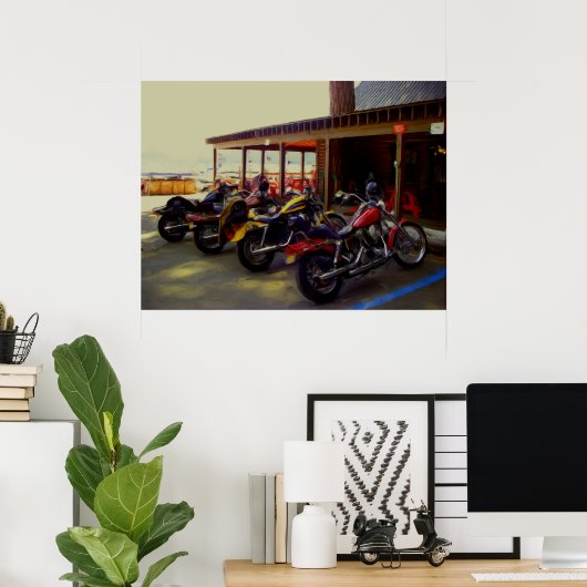 Bikes op de balk poster (Thuiskantoor)