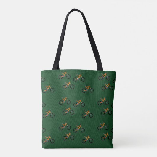Bikes op groen tote bag (Achterkant)