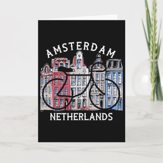 Biking Amsterdam Netherlands Graphic  Kaart (Voorkant)