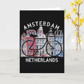 Biking Amsterdam Netherlands Graphic  Kaart (Gele Bloem)