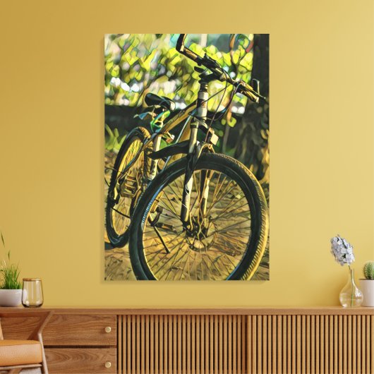Biking Artwork Canvas Afdruk (Insitu (Woonkamer))