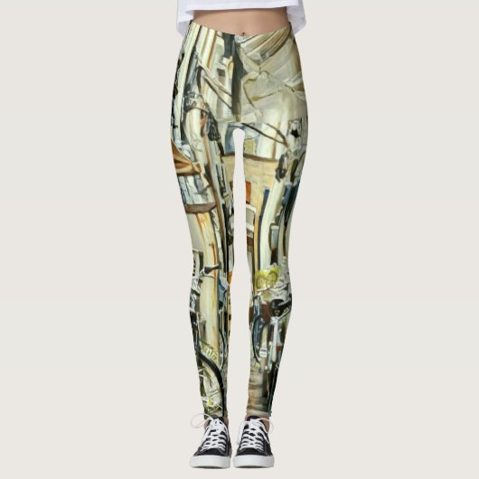 Biking Artwork Leggings (Voorkant)
