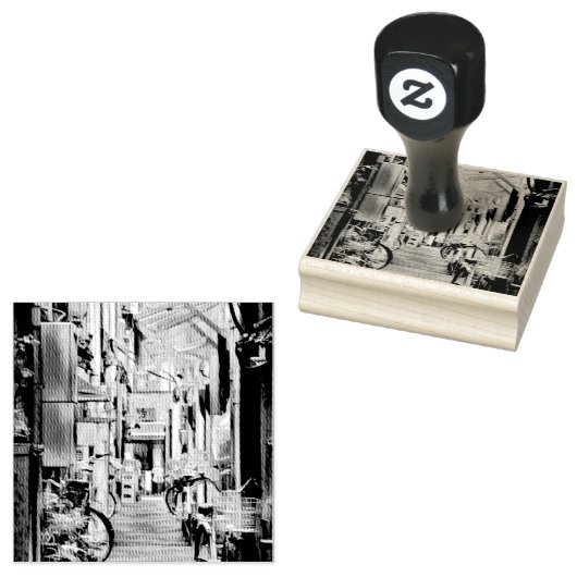 Biking Artwork Rubberstempel (Gestempeld)