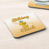Biking Chick Bier Onderzetter (Linkerzijde)