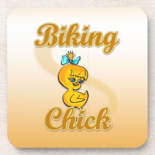 Biking Chick Bier Onderzetter (Voorkant)