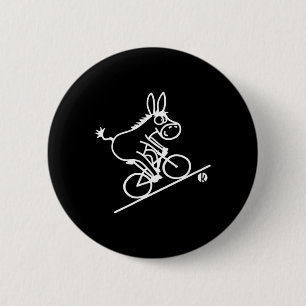 Biking Donkey Mountainbike Bicycle T-shirt Ronde Button 5,7 Cm