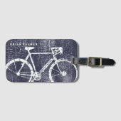 Biking / fietsen, fiets geïnspireerd bagagelabel (Voorkant (horizontaal))