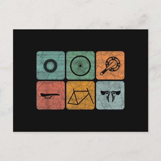 Biking fietsen  fietsenonderdelen fietsenlijst cad briefkaart (Voorkant)