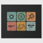 Biking fietsen fietsenonderdelen fietsenlijst cad cadeaupapier (Vlak)