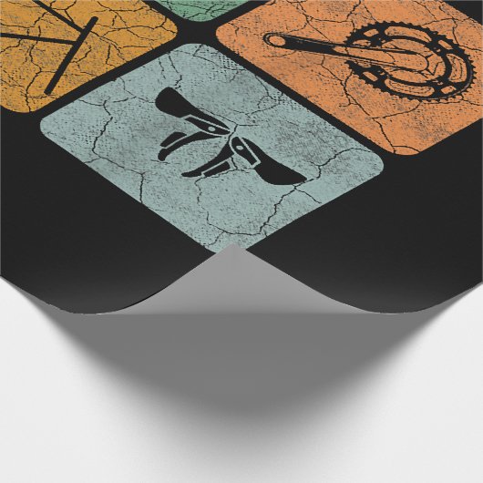 Biking fietsen fietsenonderdelen fietsenlijst cad cadeaupapier (Hoek)