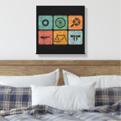 Biking fietsen  fietsenonderdelen fietsenlijst cad canvas afdruk (Insitu (Slaapkamer))