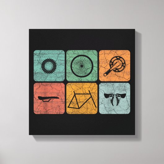 Biking fietsen  fietsenonderdelen fietsenlijst cad canvas afdruk (Voorkant)