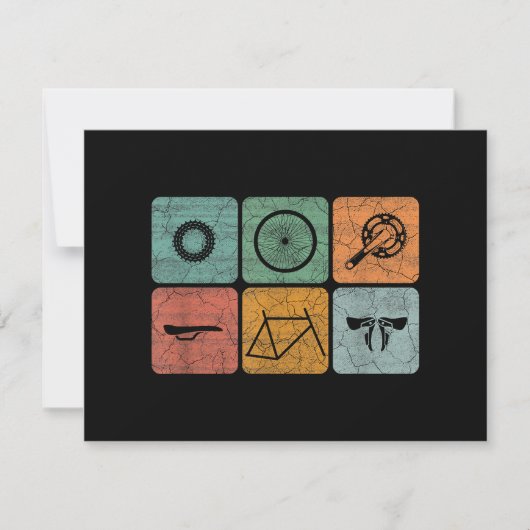 Biking fietsen  fietsenonderdelen fietsenlijst cad feestdagenkaart (Voorkant)