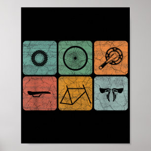 Biking fietsen  fietsenonderdelen fietsenlijst cad poster