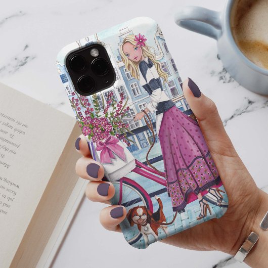 Biking in Amsterdam Girl - Iphone 7 plus hoesje