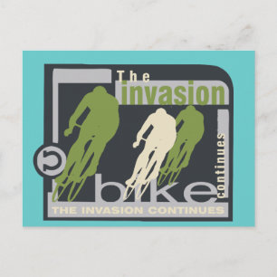 Biking Invasion Tshirts en Gifts Briefkaart