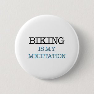 Biking is mijn Meditatie Ronde Button 5,7 Cm