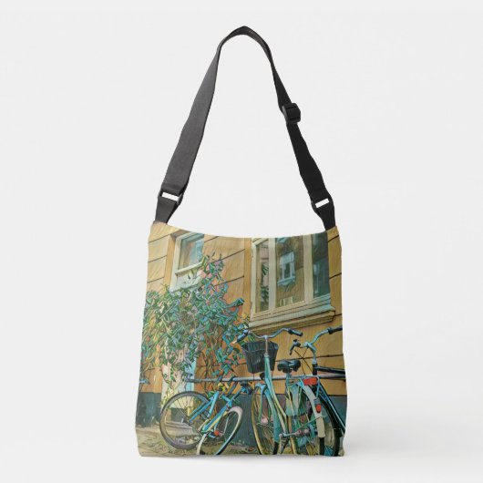 Biking Lover Gift | Cycling Painting Crossbody Tas (Voorkant)