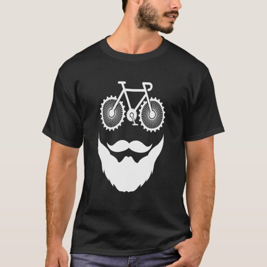 Biking Mustache Ride Beard T-shirt (Voorkant)