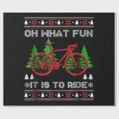 Biking Oh What Fun Bike Ugly KerstSweater Cadeaupapier (Vlak)