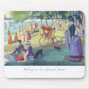 Biking op La Grande Jatte Mousepad Muismat