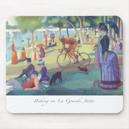 Biking op La Grande Jatte Mousepad Muismat (Voorkant)