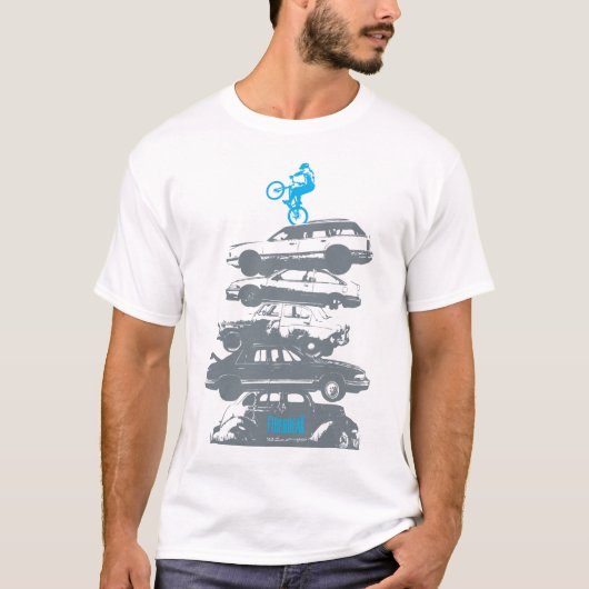 Biking T-Shirt in bergen - Trials die rijden (Voorkant)