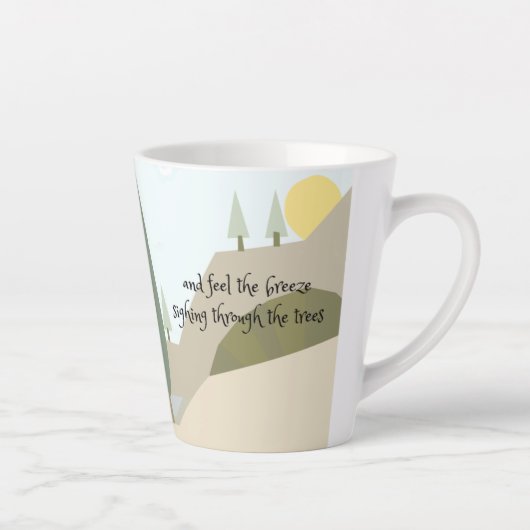 Biking through the countryside poetry mug latte mok (Rechts)