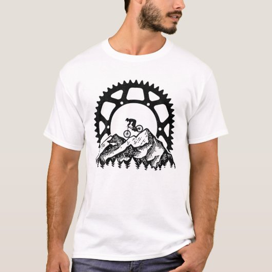 Biking van bergen:  fiets Bike Ri T-shirt (Voorkant)