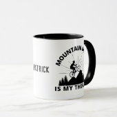 Biking van bergen is mijn therapie mok (Voorkant rechts)