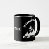 Biking van bergen is mijn therapie mok (Voorkant rechts)