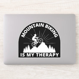 Biking van bergen is mijn therapie sticker