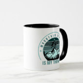 Biking van bergen is mijn Therapy Moon Stars Sport Mok (Voorkant rechts)