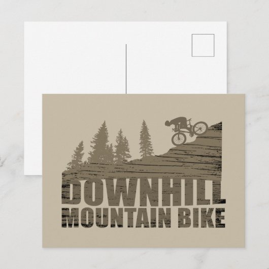 Biking van bergen naar beneden feestdagenkaart (Voorkant / Achterkant)