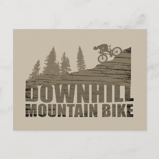 Biking van bergen naar beneden feestdagenkaart (Voorkant)