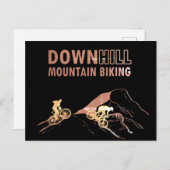 Biking van bergen naar beneden feestdagenkaart (Voorkant / Achterkant)