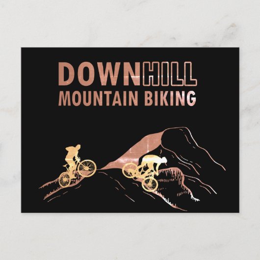 Biking van bergen naar beneden feestdagenkaart (Voorkant)