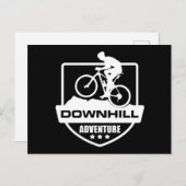 Biking van bergen naar beneden feestdagenkaart (Voorkant / Achterkant)