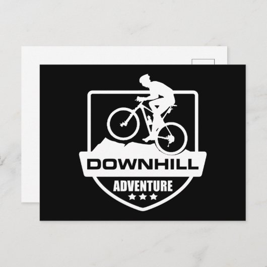 Biking van bergen naar beneden feestdagenkaart (Voorkant / Achterkant)