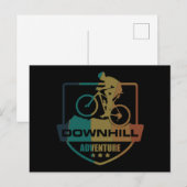 Biking van bergen naar beneden feestdagenkaart (Voorkant / Achterkant)