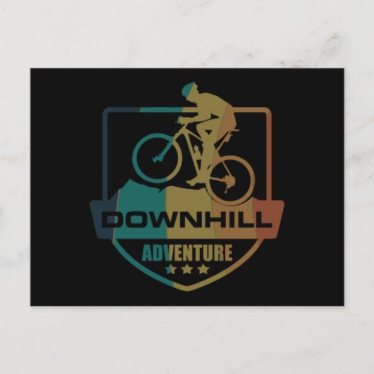 Biking van bergen naar beneden feestdagenkaart (Voorkant)