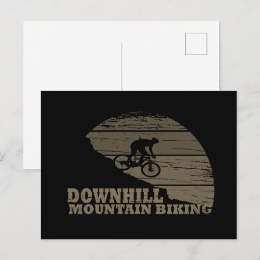Biking van bergen naar beneden feestdagenkaart (Voorkant / Achterkant)