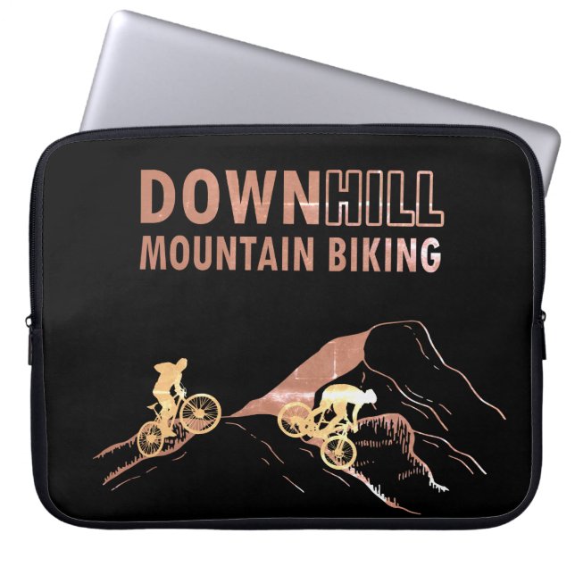 Biking van bergen naar beneden laptop sleeve (Voorkant)