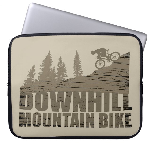 Biking van bergen naar beneden laptop sleeve (Voorkant)