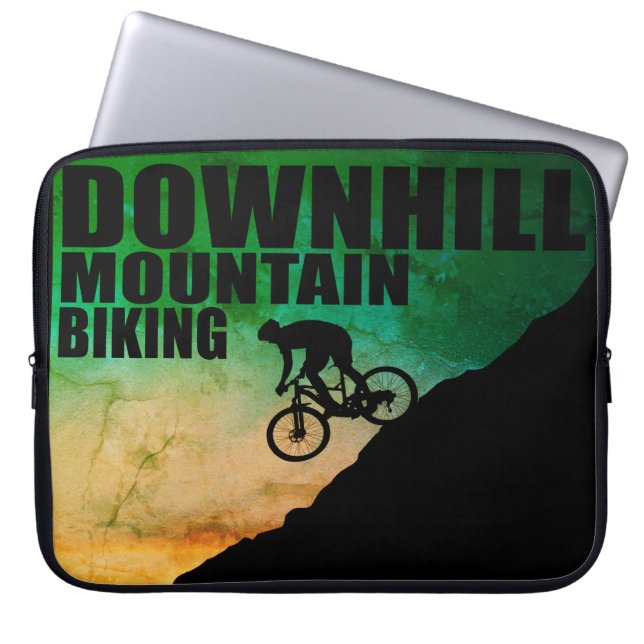 Biking van bergen naar beneden laptop sleeve (Voorkant)