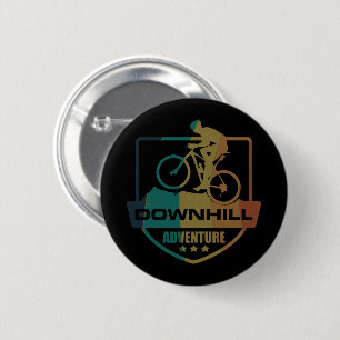 Biking van bergen naar beneden ronde button 5,7 cm