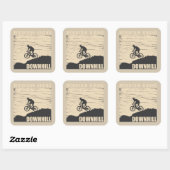 Biking van bergen naar beneden vierkante sticker (Vel)