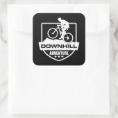 Biking van bergen naar beneden vierkante sticker (Tas)