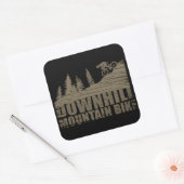 Biking van bergen naar beneden vierkante sticker (Envelop)